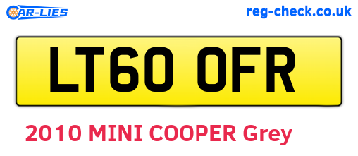 LT60OFR are the vehicle registration plates.