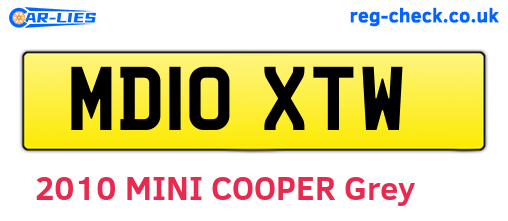 MD10XTW are the vehicle registration plates.