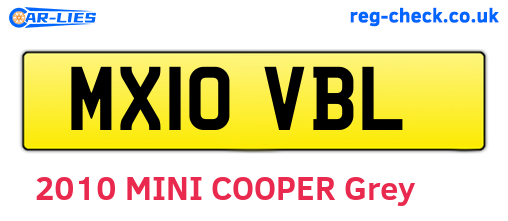 MX10VBL are the vehicle registration plates.