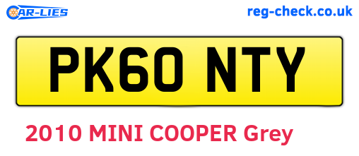 PK60NTY are the vehicle registration plates.