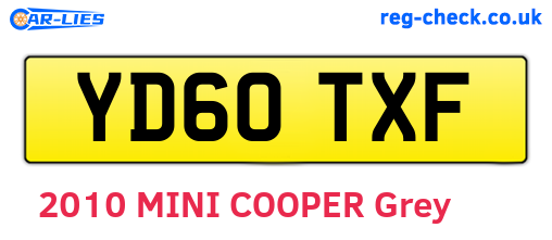 YD60TXF are the vehicle registration plates.