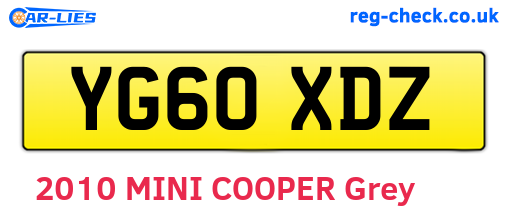 YG60XDZ are the vehicle registration plates.