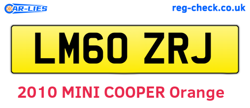 LM60ZRJ are the vehicle registration plates.