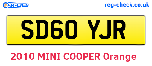 SD60YJR are the vehicle registration plates.