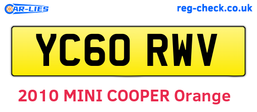 YC60RWV are the vehicle registration plates.