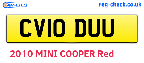 CV10DUU are the vehicle registration plates.