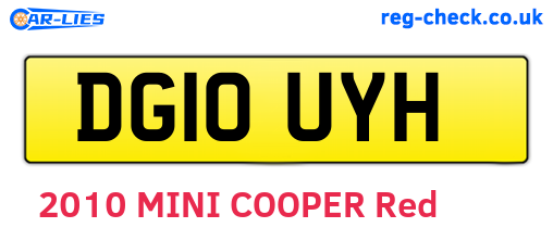 DG10UYH are the vehicle registration plates.