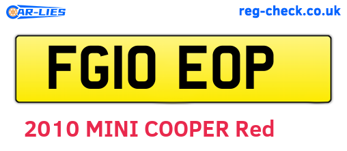FG10EOP are the vehicle registration plates.