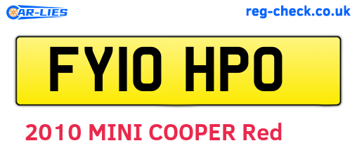 FY10HPO are the vehicle registration plates.