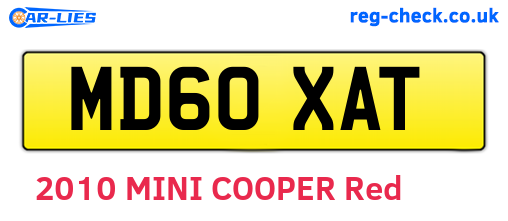 MD60XAT are the vehicle registration plates.