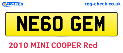 NE60GEM are the vehicle registration plates.