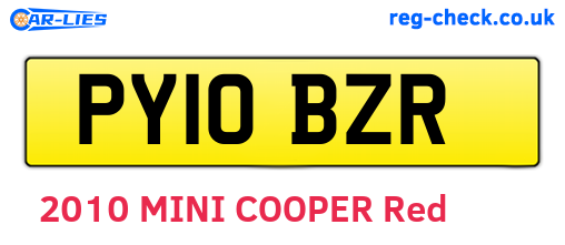 PY10BZR are the vehicle registration plates.