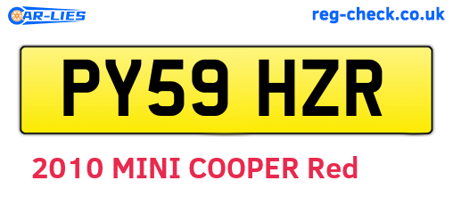 PY59HZR are the vehicle registration plates.