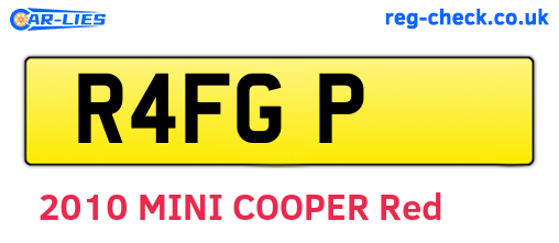 R4FGP are the vehicle registration plates.