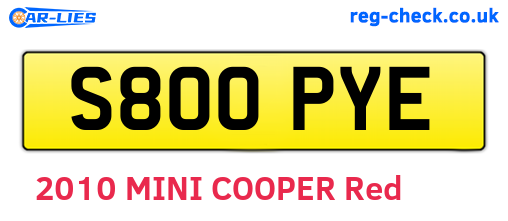 S800PYE are the vehicle registration plates.