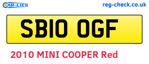 SB10OGF are the vehicle registration plates.