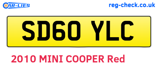 SD60YLC are the vehicle registration plates.
