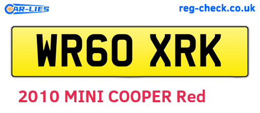 WR60XRK are the vehicle registration plates.