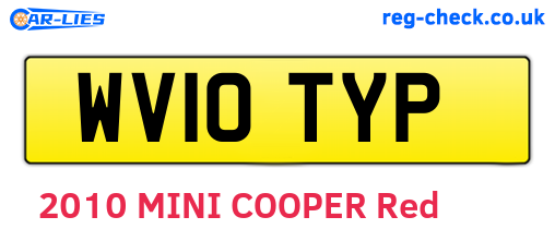 WV10TYP are the vehicle registration plates.