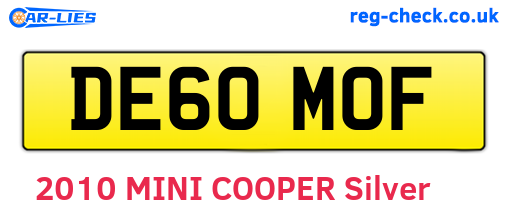 DE60MOF are the vehicle registration plates.
