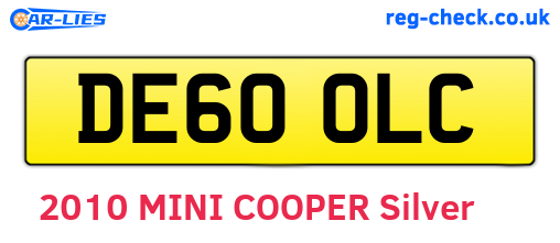 DE60OLC are the vehicle registration plates.