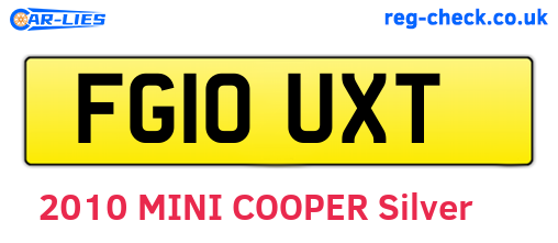 FG10UXT are the vehicle registration plates.