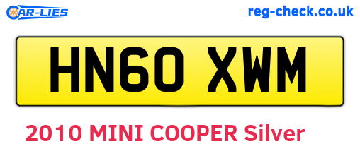 HN60XWM are the vehicle registration plates.