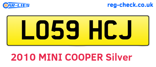 LO59HCJ are the vehicle registration plates.