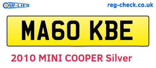 MA60KBE are the vehicle registration plates.