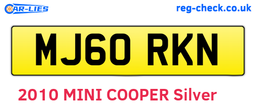 MJ60RKN are the vehicle registration plates.