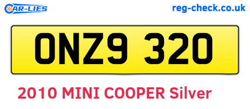 ONZ9320 are the vehicle registration plates.