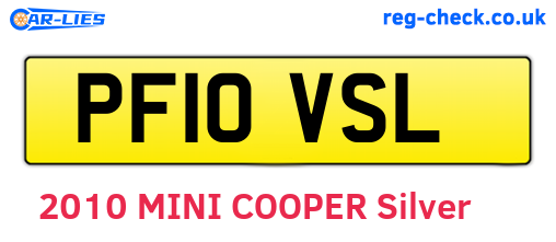 PF10VSL are the vehicle registration plates.