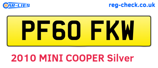 PF60FKW are the vehicle registration plates.
