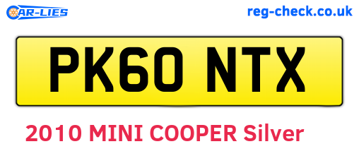 PK60NTX are the vehicle registration plates.
