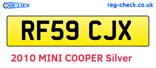 RF59CJX are the vehicle registration plates.