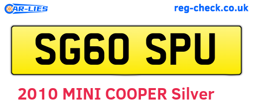 SG60SPU are the vehicle registration plates.