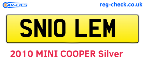 SN10LEM are the vehicle registration plates.