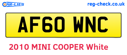 AF60WNC are the vehicle registration plates.