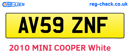 AV59ZNF are the vehicle registration plates.