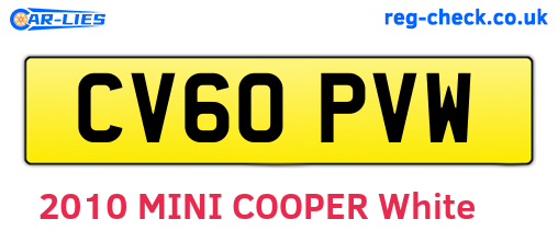 CV60PVW are the vehicle registration plates.