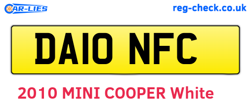 DA10NFC are the vehicle registration plates.