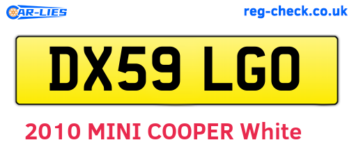 DX59LGO are the vehicle registration plates.