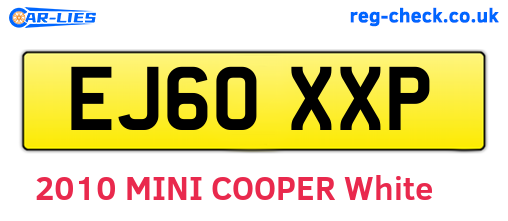 EJ60XXP are the vehicle registration plates.