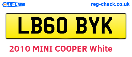 LB60BYK are the vehicle registration plates.
