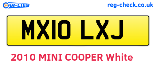 MX10LXJ are the vehicle registration plates.
