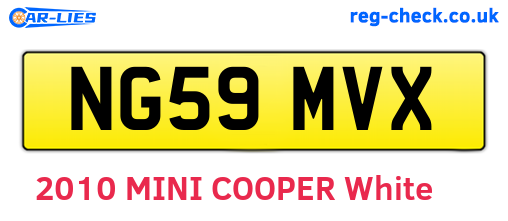 NG59MVX are the vehicle registration plates.