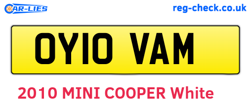 OY10VAM are the vehicle registration plates.