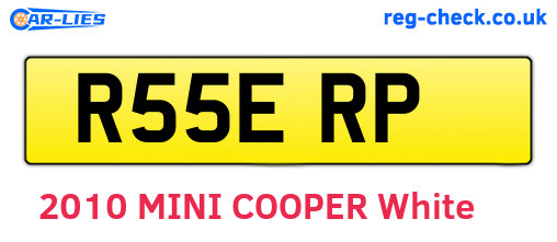R55ERP are the vehicle registration plates.