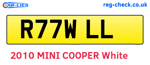 R77WLL are the vehicle registration plates.