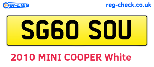 SG60SOU are the vehicle registration plates.